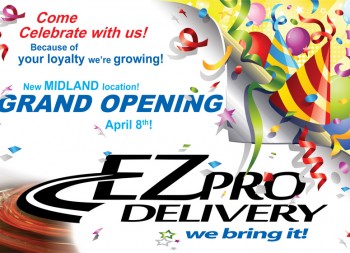 EZ Pro Delivery Grand Opening Post Card